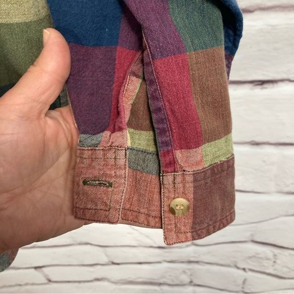 Blue Spruce Womens Shirt SZ L 100% Cotton Button Up Multicolored Plaid VIntage - Picture 5 of 10